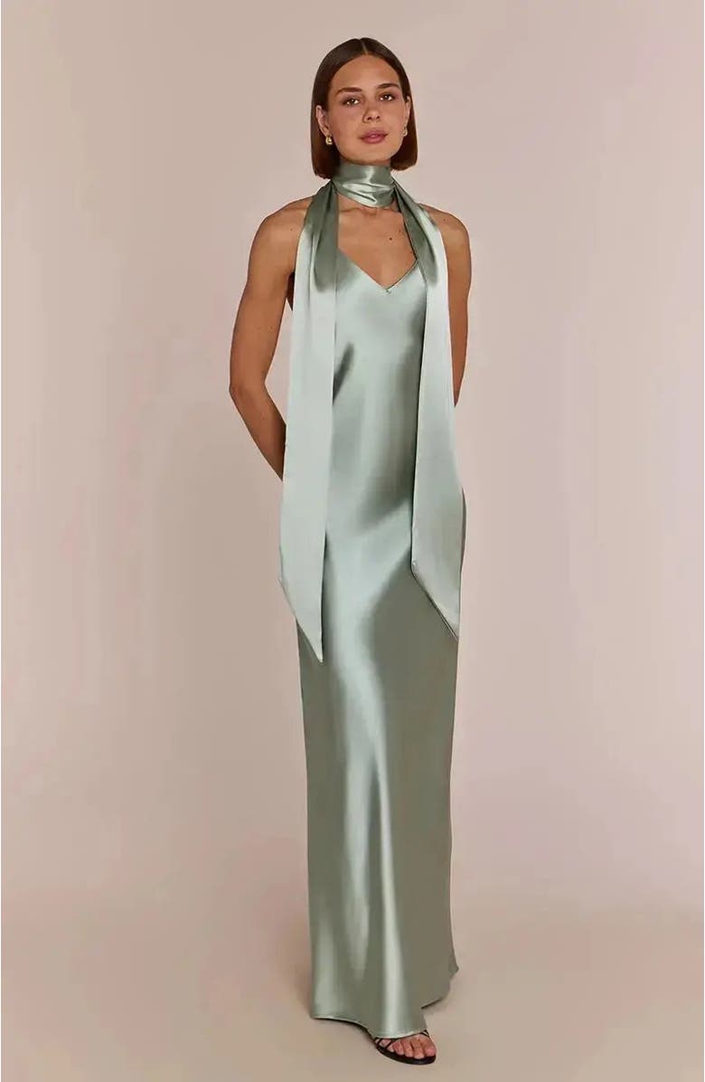 Rewritten Brooklyn Slip Dress, Alternate, color, Sage Green