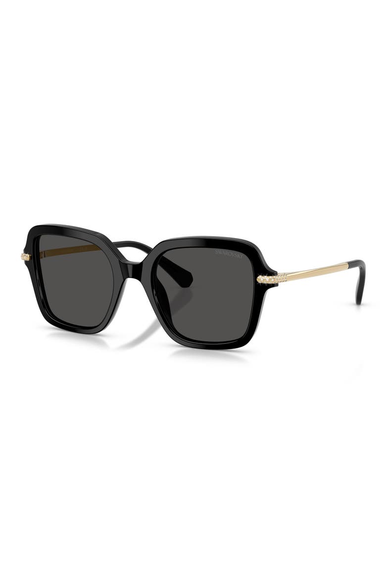 50mm Small Irregular Sunglasses, Alternate, color, BLACK / DARK GREY