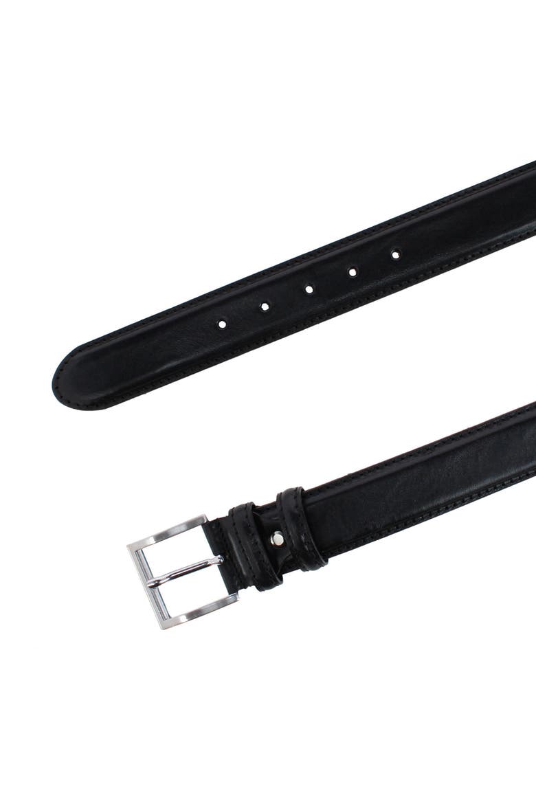 Rocco 40mm Premium Italian Leather Contrast Stitch Jean Belt, Alternate, color, Black