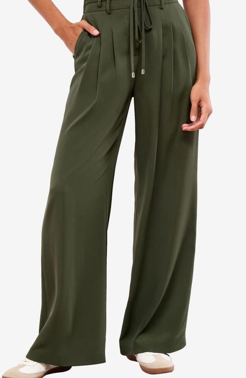 Belted Wide Leg Pants