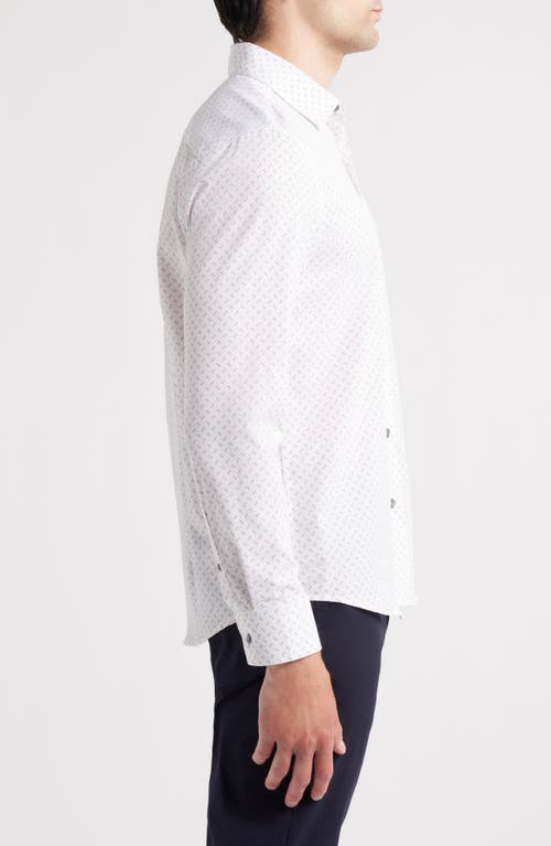 Wrk W.r.k Trim Fit Abstract Square Performance Button-up Shirt