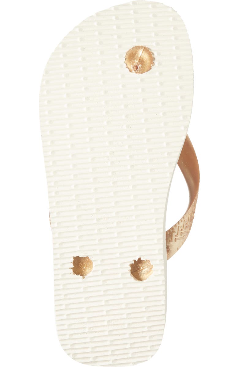 Havaianas Kids' Flores Flip Flop, Alternate, color, Beige/Golden
