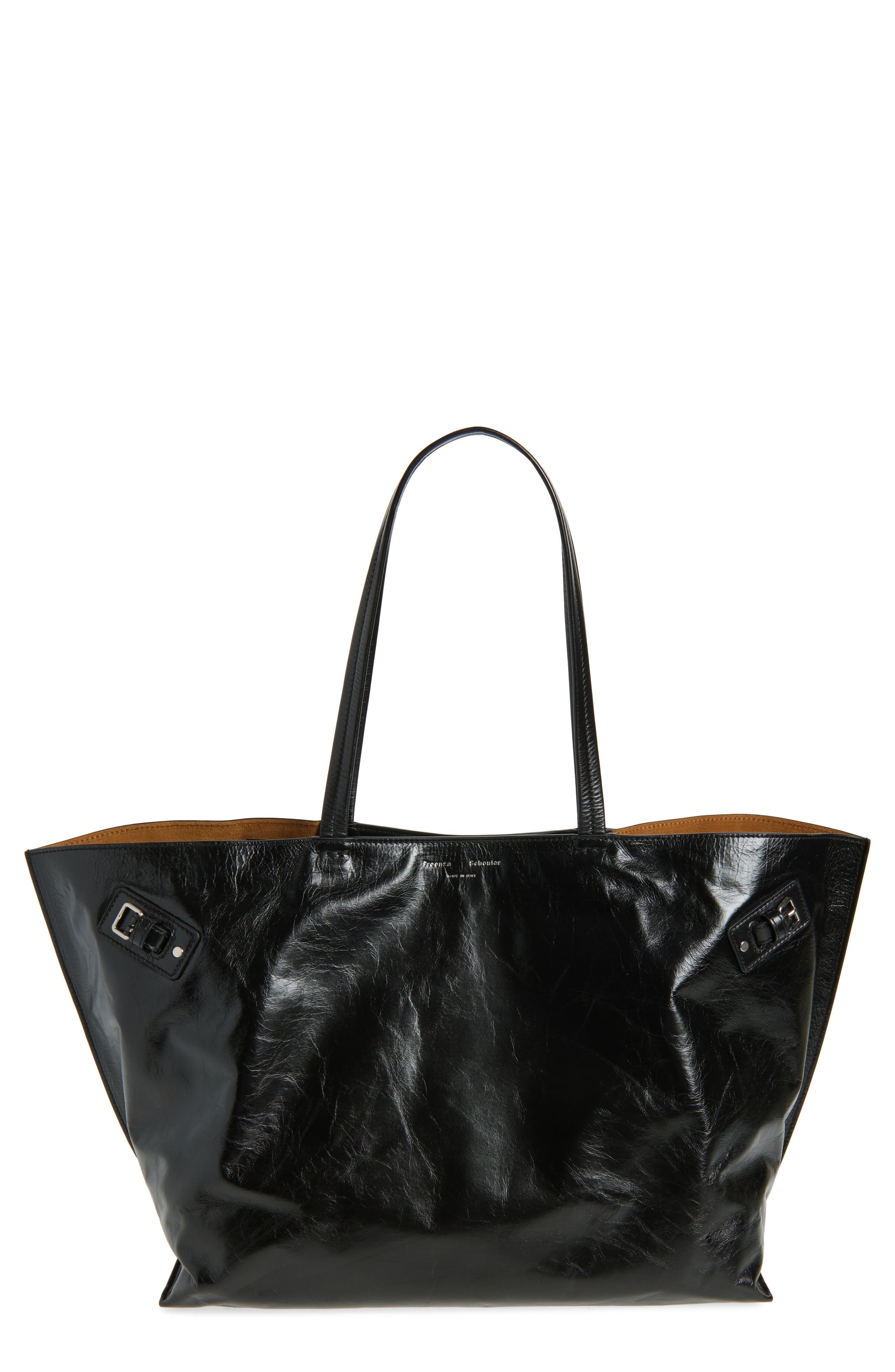Proenza Schouler Days Leather Tote, Main, color, Black
