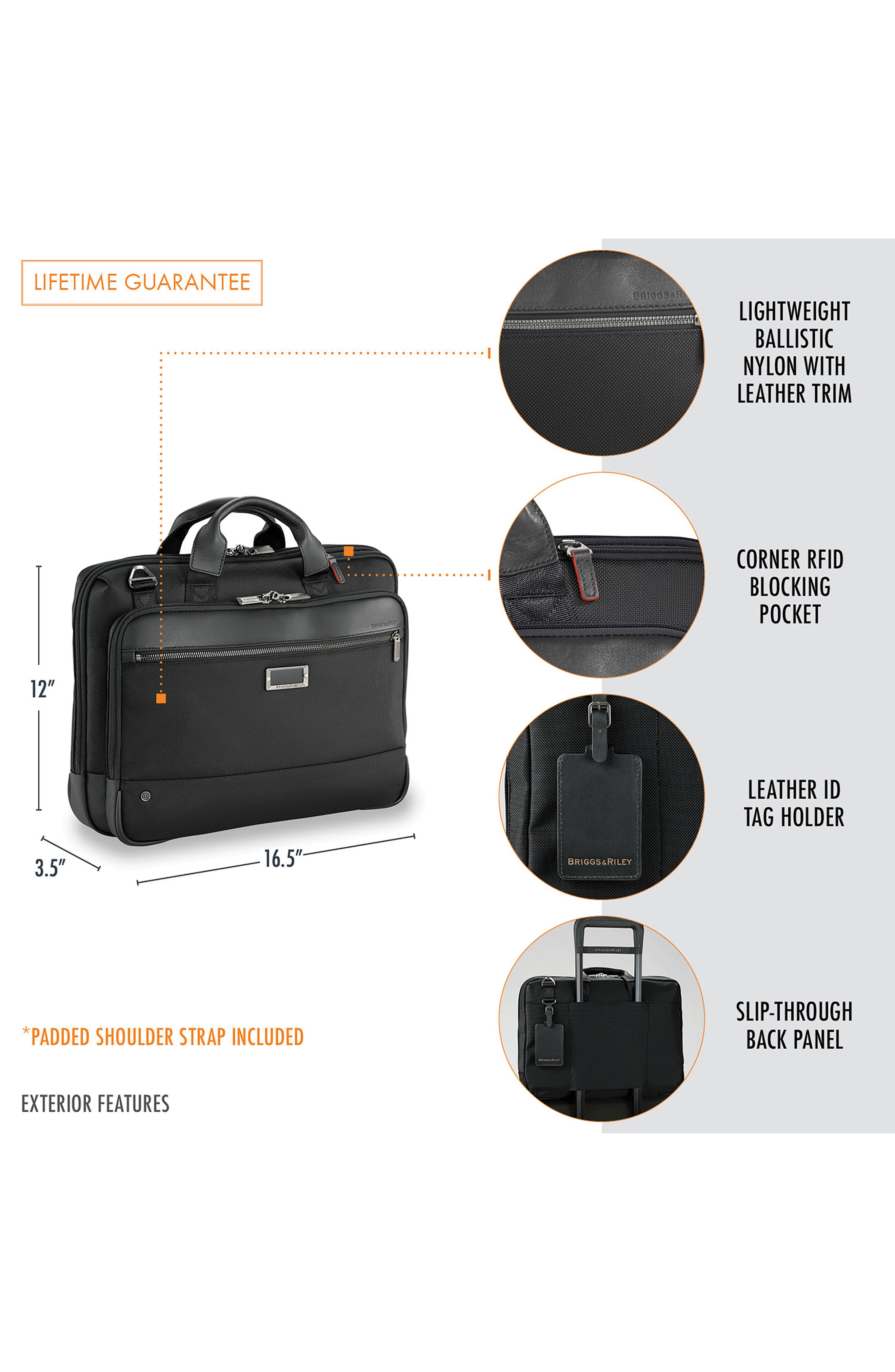 Briggs & Riley @work Slim Briefcase, Alternate, color, 