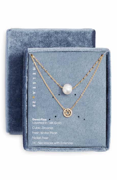 Chelsea28 Set of Two Demi Fine Star of David Necklaces