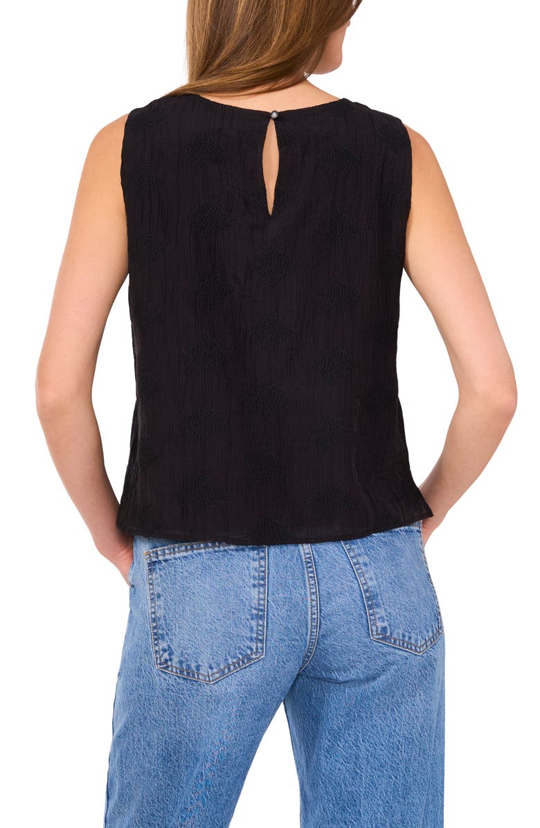Vince Camuto Textured Gauze Sleeveless Top, Alternate, color, Rich Black