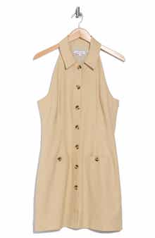 Veronica Beard Roxanne Linen Blend Button-Up Minidress