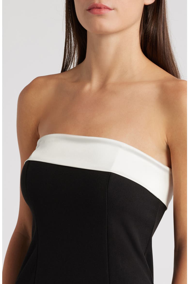 Elevated Element Strapless Gown, Alternate, color, BLACK/ WHITE