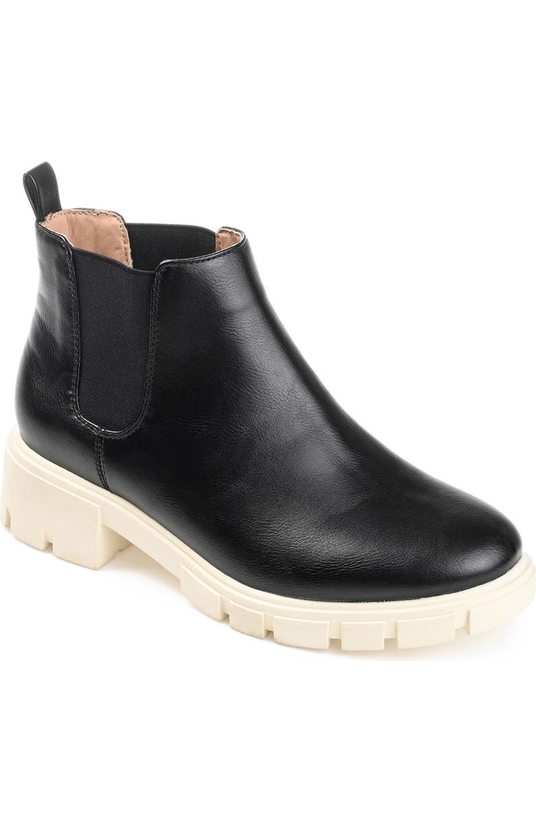 Journee Collection Rorke Lug Sole Chelsea Boot, Main, color, Black