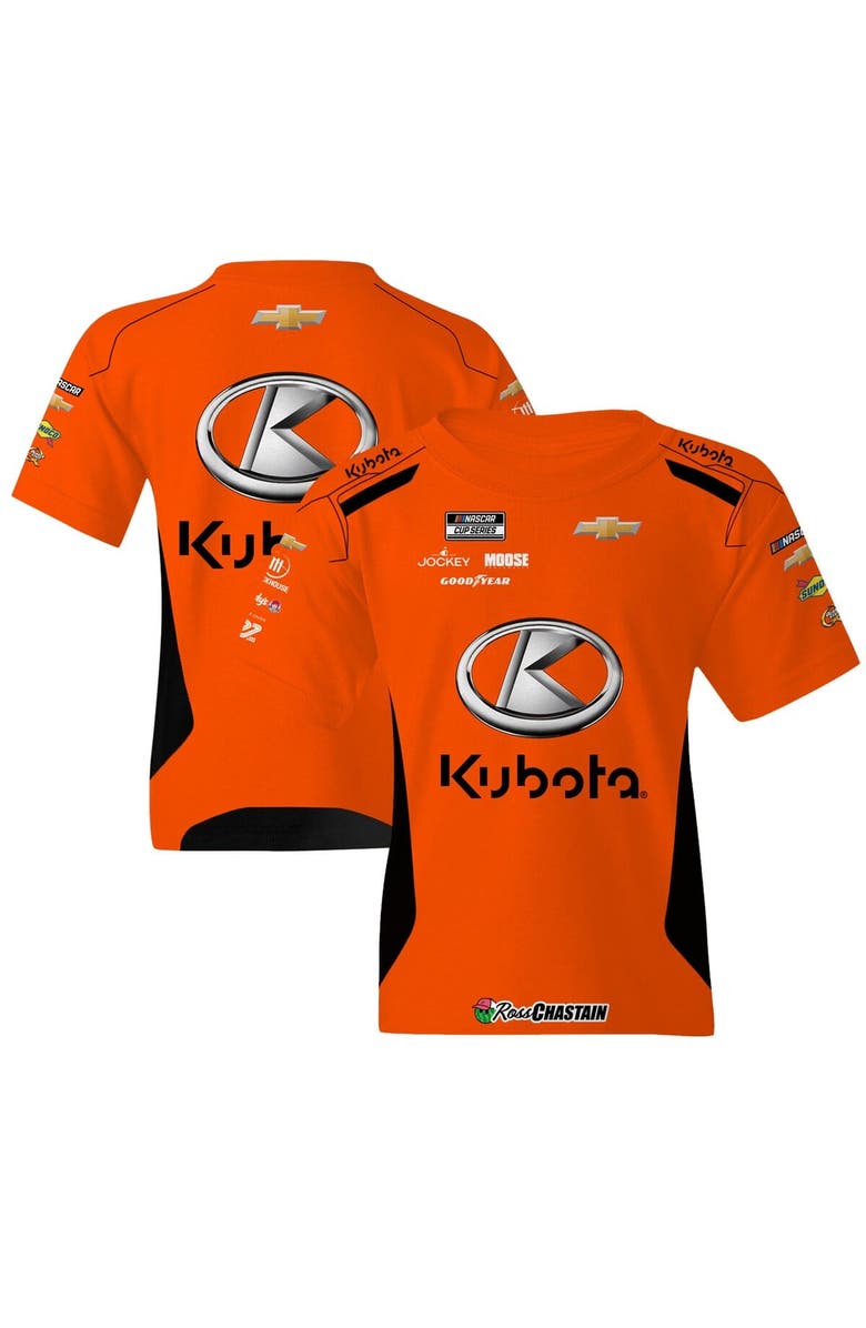 Trackhouse Racing Team Collection Youth Trackhouse Racing Team Collection  Orange Ross Chastain Kubota Uniform T-Shirt, Main, color, Orange