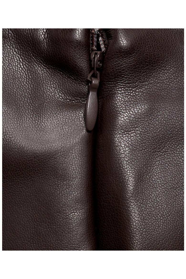 Wrap Faux Leather Skort, Alternate, color, CHOCOLATE