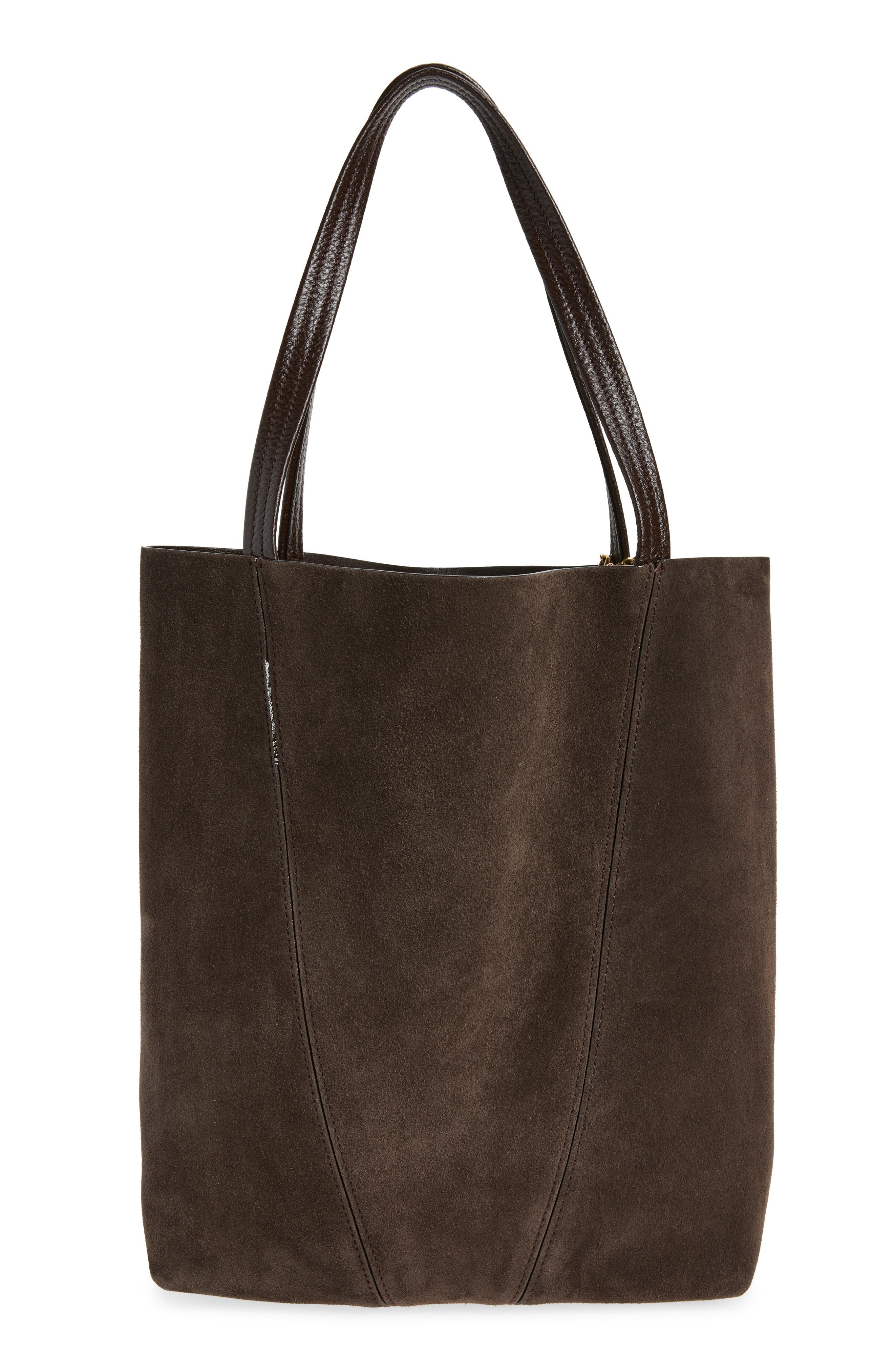 Chloé Medium Spin Suede Tote, Alternate, color, Kohl Brown