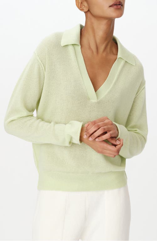 ATM Anthony Thomas Melillo Oversize Cashmere Polo Sweater in Mint Tint 