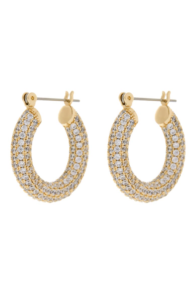 Baby Amalfi Pavé Hoop Earrings, Main, color, GOLD