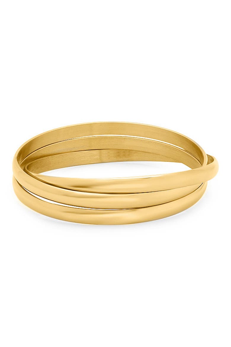 Interlocking Bangle Set, Main, color, gold
