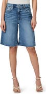 PAIGE Cadee Raw Hem Denim Bermuda Shorts