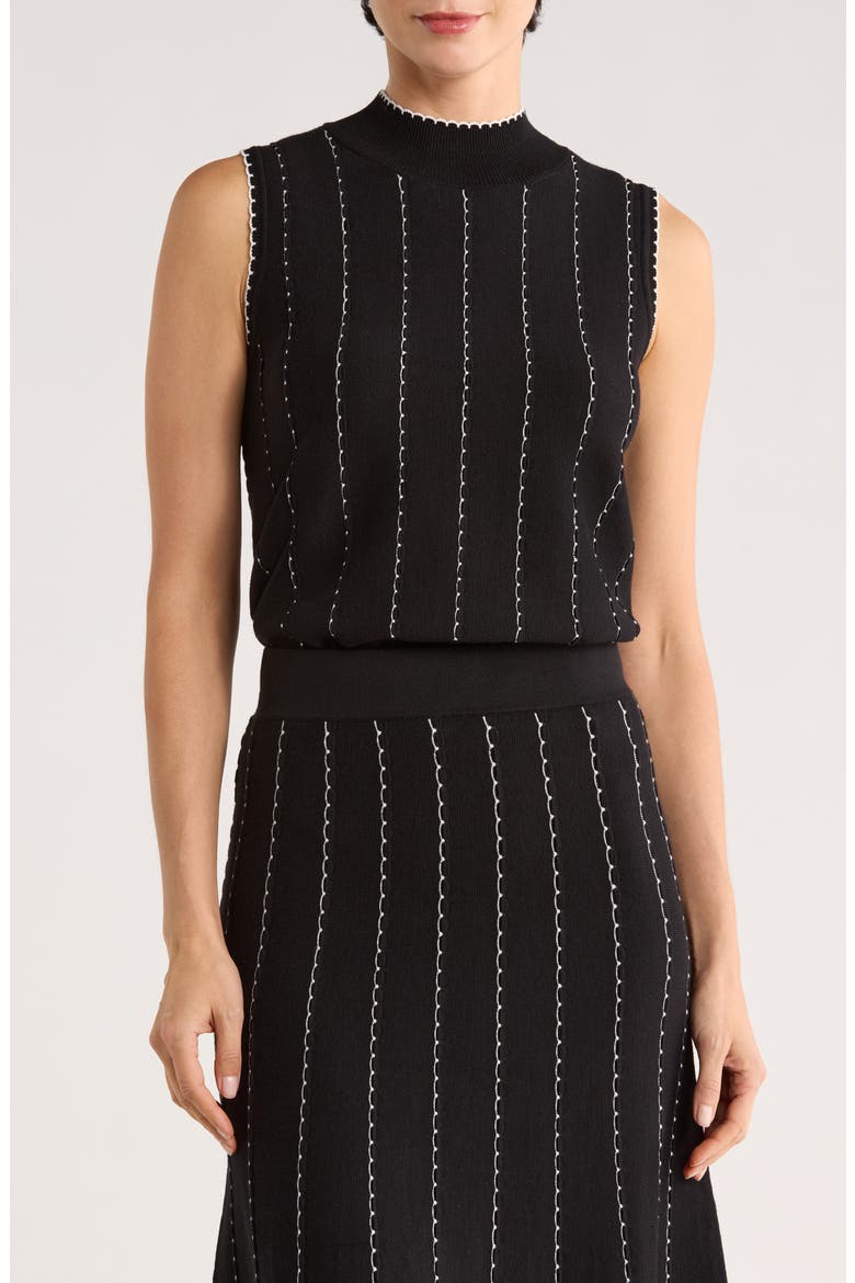 Sleeveless Sweater, Main, color, BLACK/ WHITE