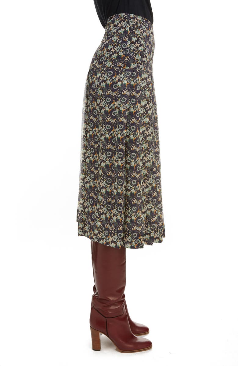 Victoria Beckham High Waist Pleated Silk Skirt, Alternate, color, 