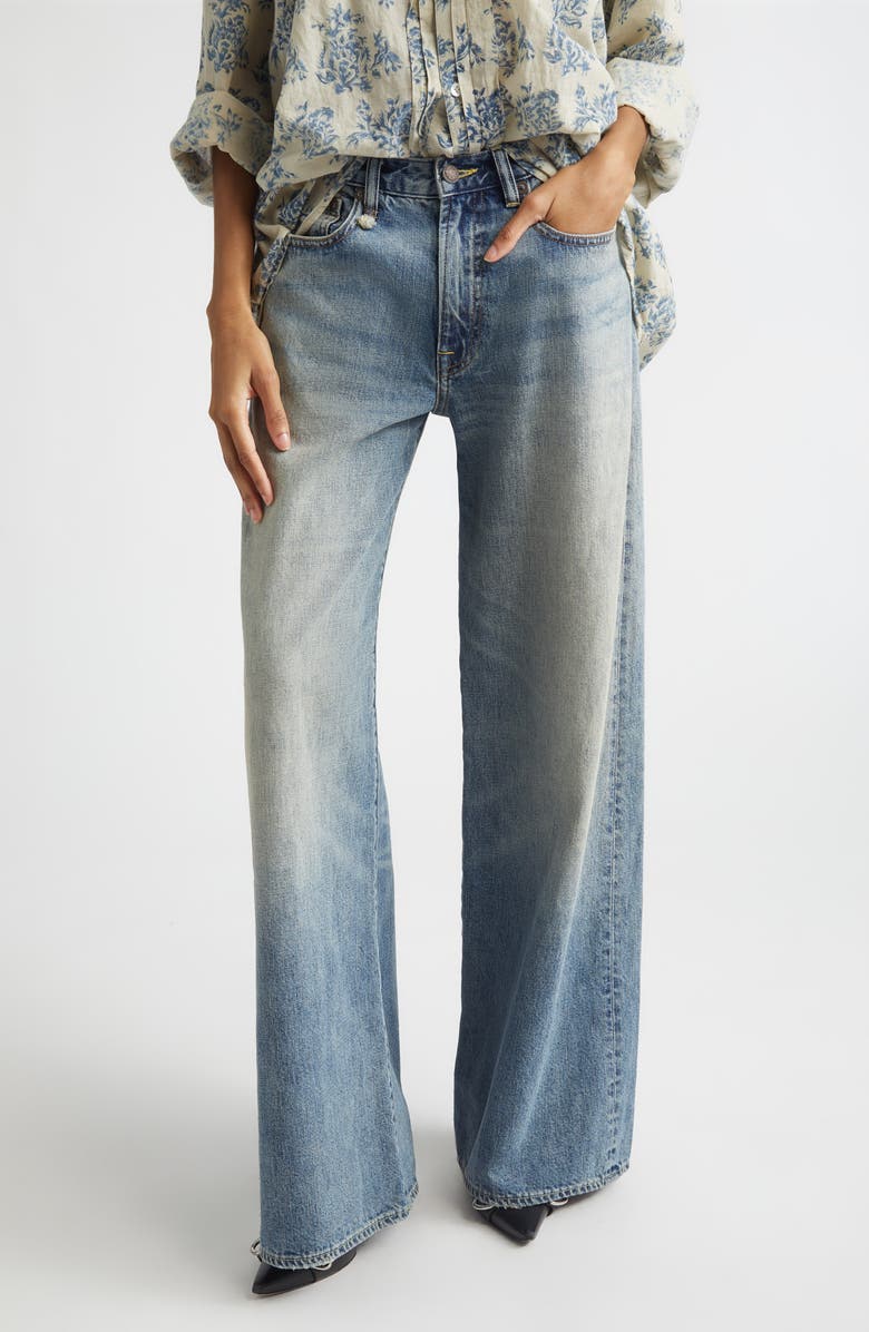 R13 Darcy Flare Leg Jeans, Main, color, Rivington Blue