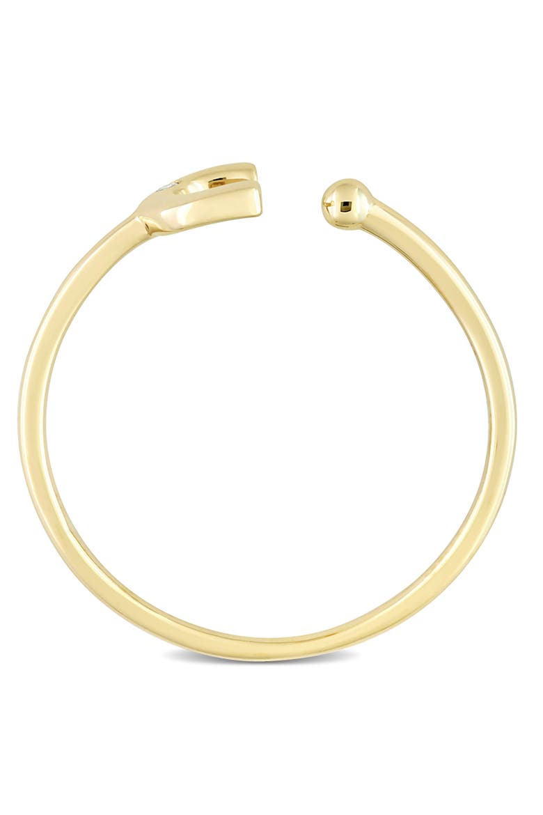 Diamond Initial Ring 10k Yellow Gold, Alternate, color, C