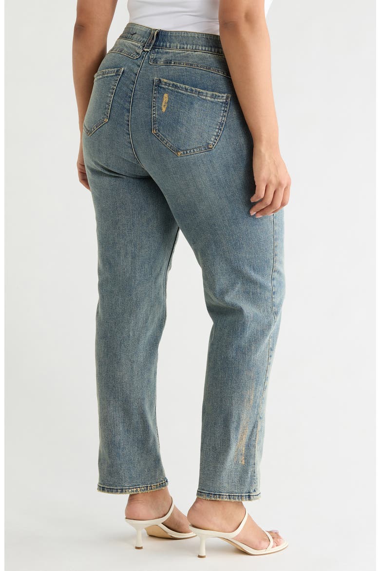 AB Solution High Waist Cuffed Boyfriend Jeans, Alternate, color, MID BLUE ARTISINAL