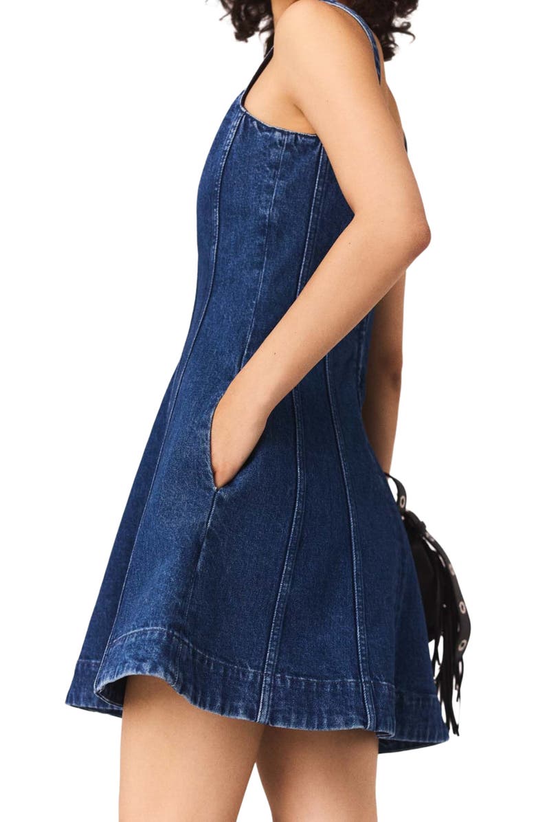 maje Mini denim dress, Alternate, color, Denim Blue