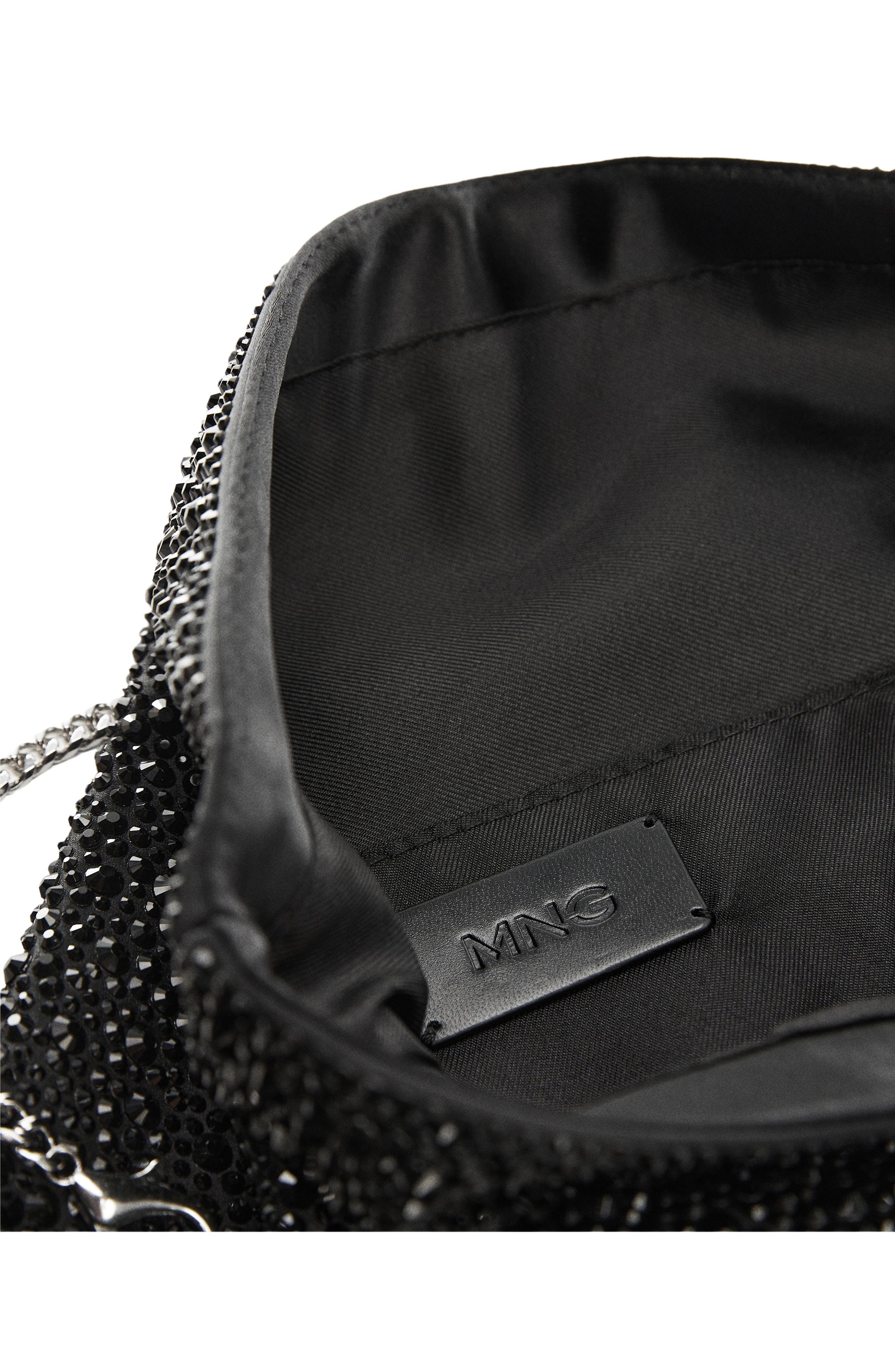 MANGO Crystal Chain Strap Handbag, Alternate, color, 