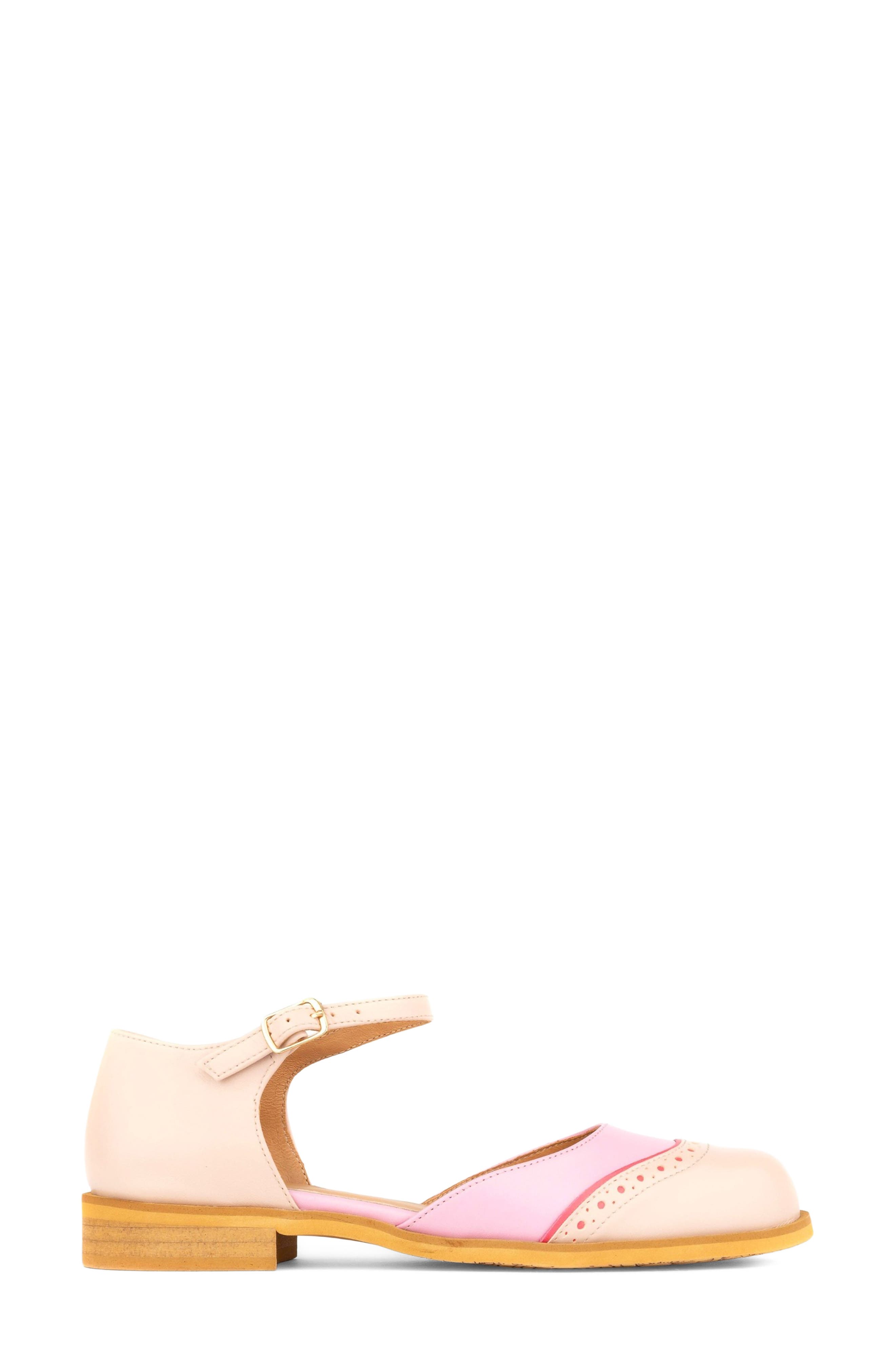 Gigot Ankle Strap Flat, Alternate, color, PINK