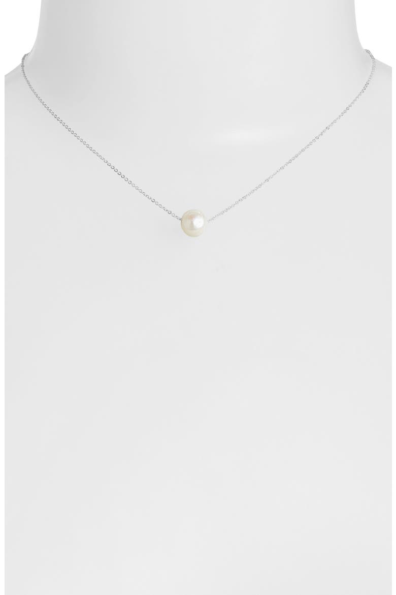 Charlize Freshwater Pearl Necklace, Alternate, color, STERLING SILVER