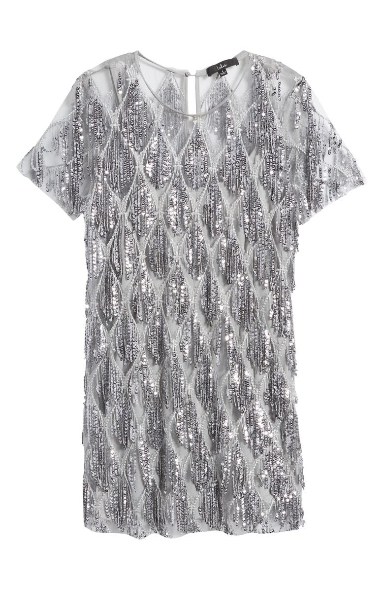 Lulus On the Dance Floor Sequin Fringe Cocktail Minidress, Alternate, color,