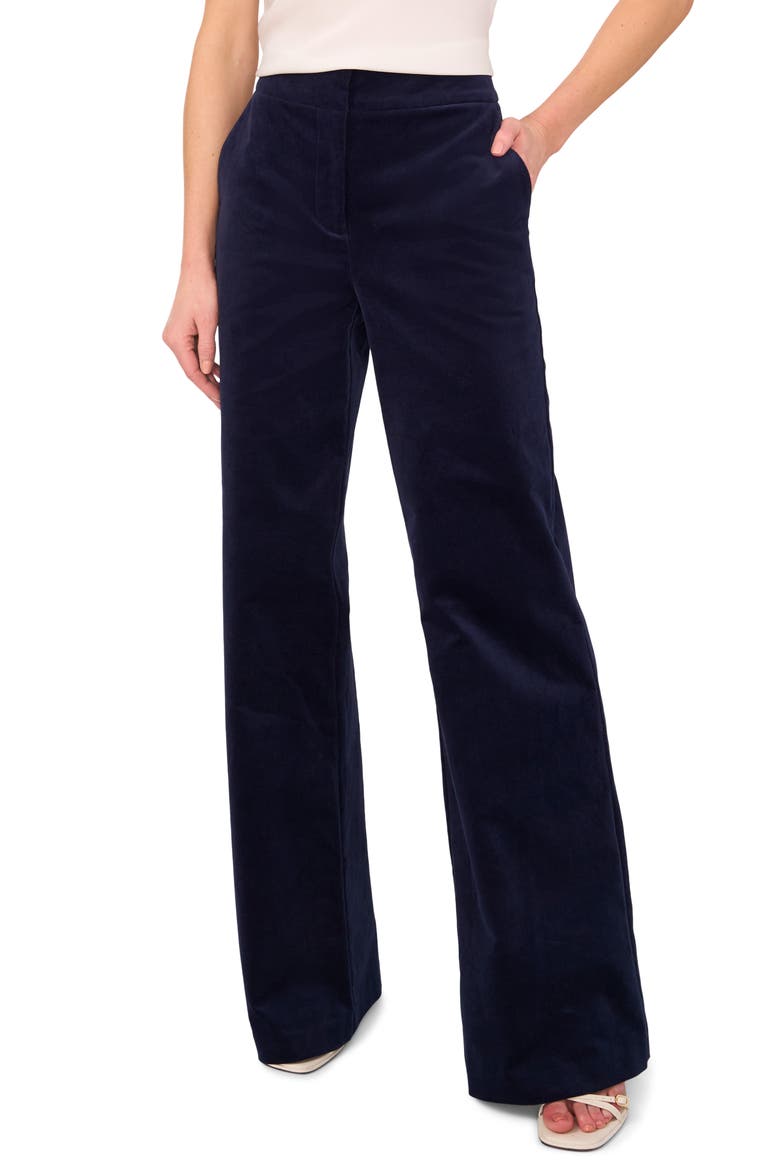 Wide Leg Stretch Cotton Corduroy Pants, Main, color, BARITONE BLUE