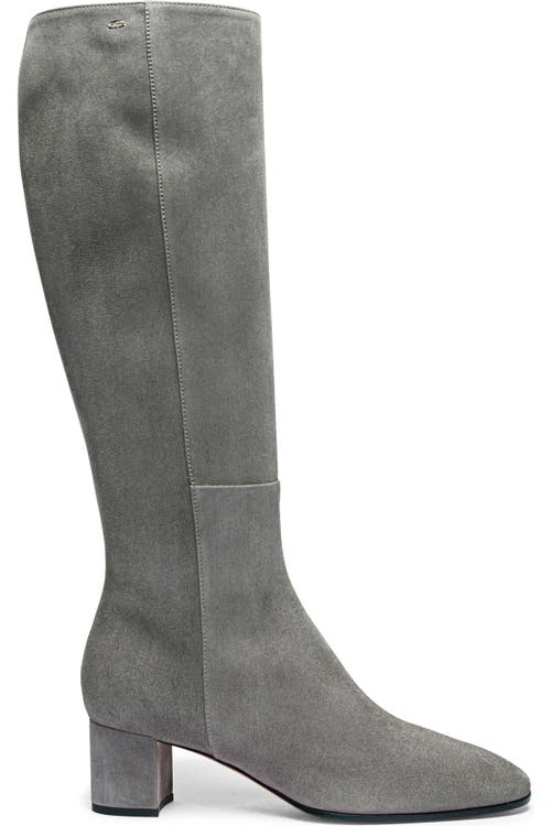 Santoni Suede Low-heel Boot In Gray