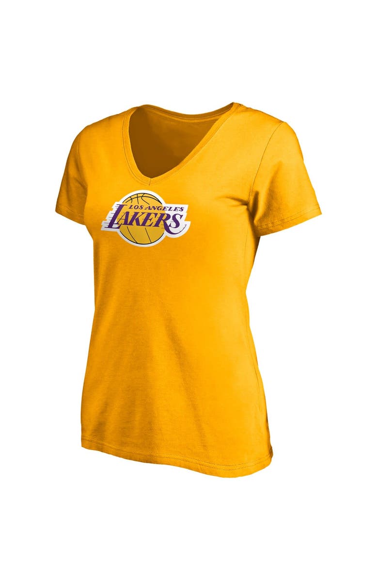 FANATICS Women's Fanatics Branded LeBron James Gold Los Angeles Lakers Logo Playmaker Name & Number V-Neck T-Shirt, Alternate, color, 