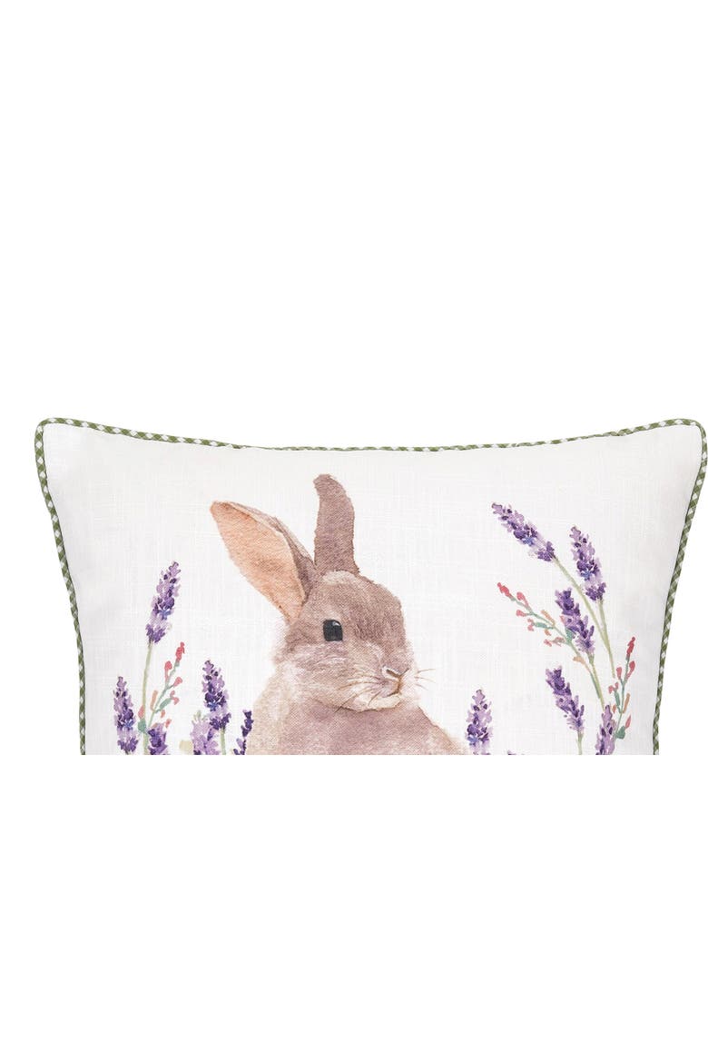 Lilac Rabbit Accent Pillow, 16" x 16", Alternate, color, White