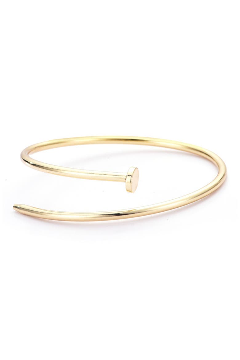 Thin Nail Cuff Bracelet, Main, color, GOLD