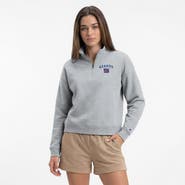 Champion Women's Champion Heather Gray New York Giants Powerblend Quarter-Zip Sweatshirt