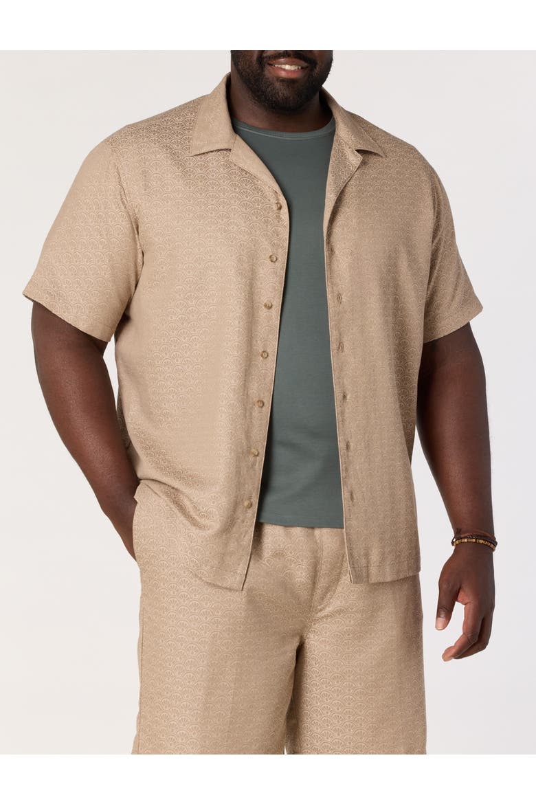 Big & Tall Resort Textured Sport Shirt, Main, color, DUNE