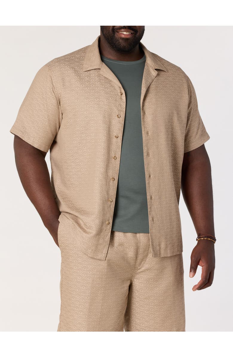 Society of One by DXL Big & Tall Resort Textured Sport Shirt, Main, color, Dune