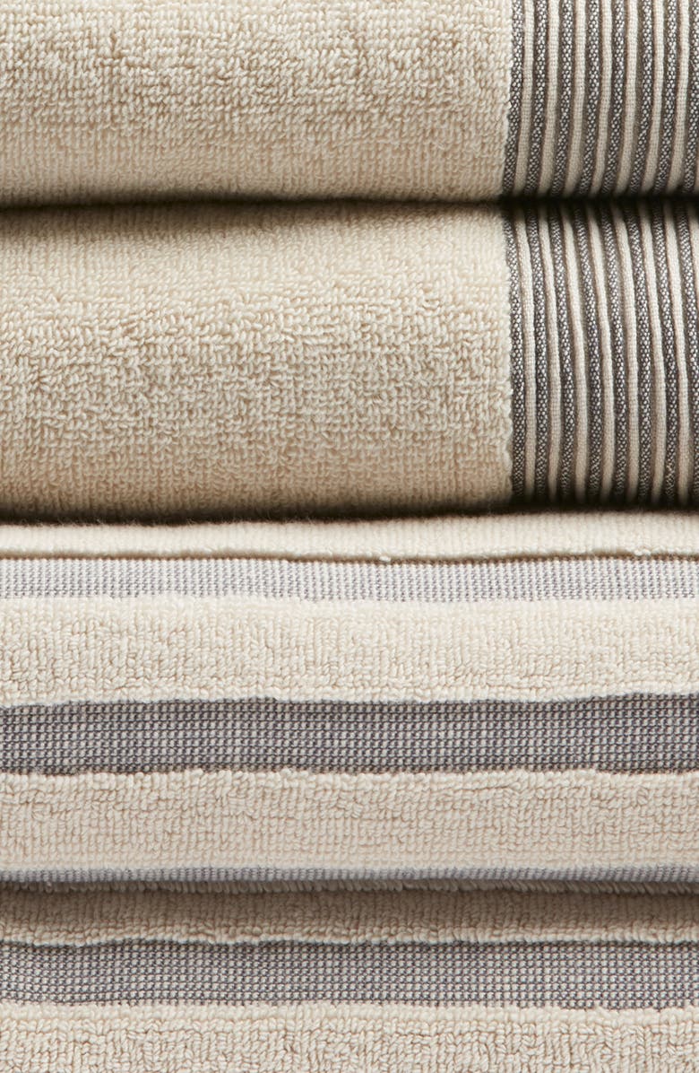 Nordstrom Mixed Stripe 6-Piece Cotton Towel Set, Alternate, color, Beige Oatmeal Multi