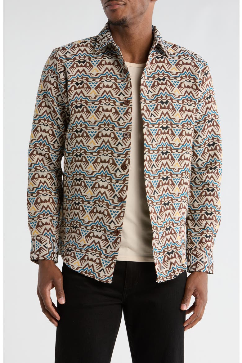 Tapestry Shirt Jacket, Main, color, TAN