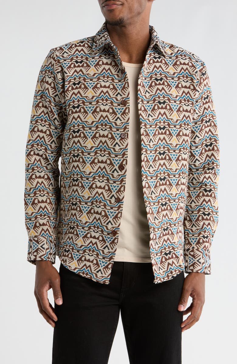 T.R. PREMIUM Tapestry Shirt Jacket, Main, color, Tan