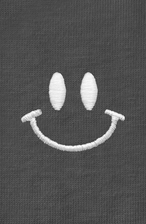 Dalix Smile Face Tee In Asphalt Gray