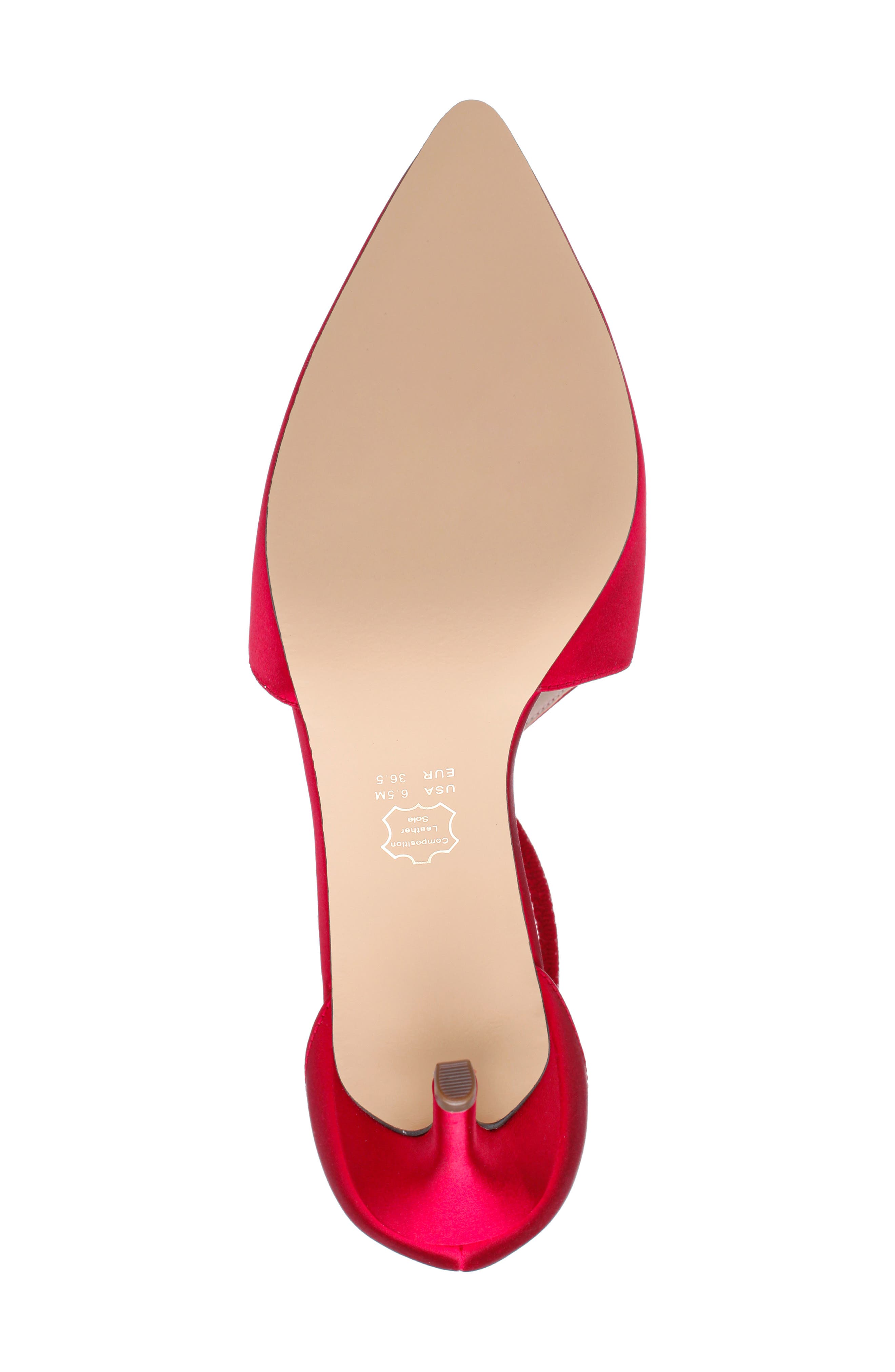 Nina Netta Ankle Strap Pointed Toe Pump, Alternate, color, Red Rouge
