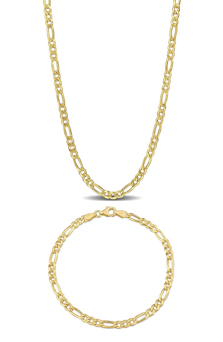 DELMAR Figaro Chain Necklace & Bracelet Set, Main, color, 
