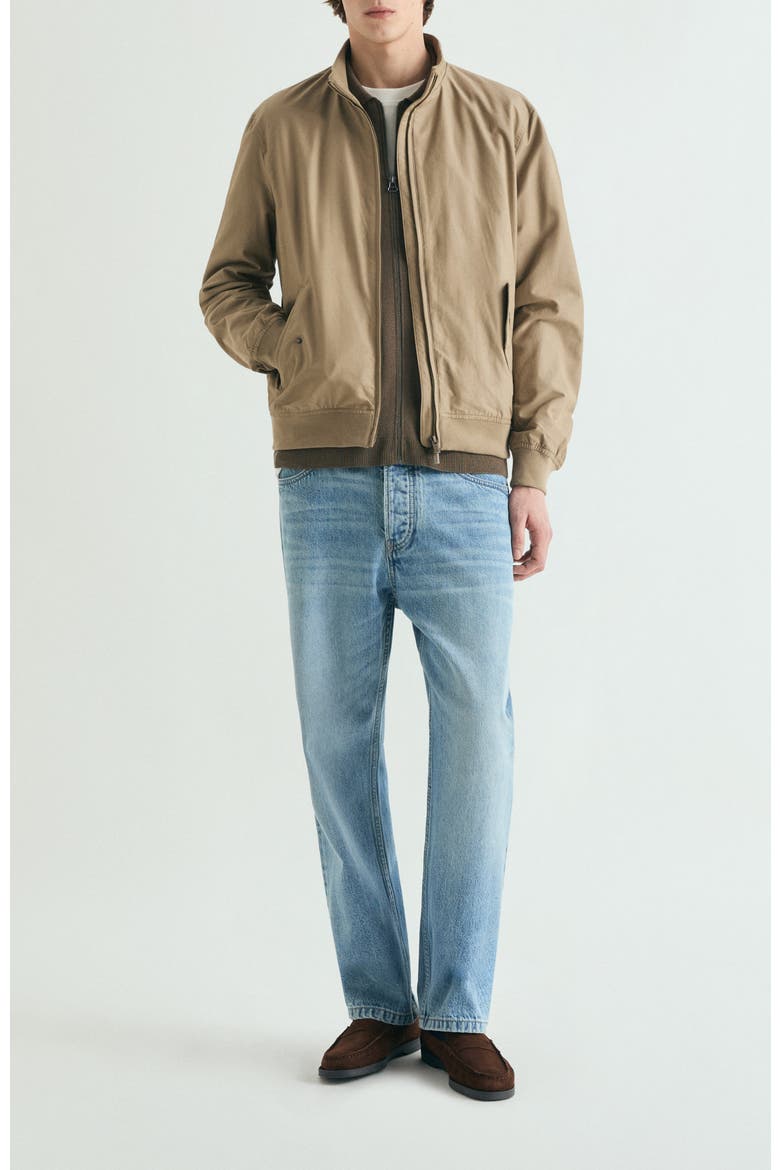 High Neck Bomber Jacket, Alternate, color, Camel