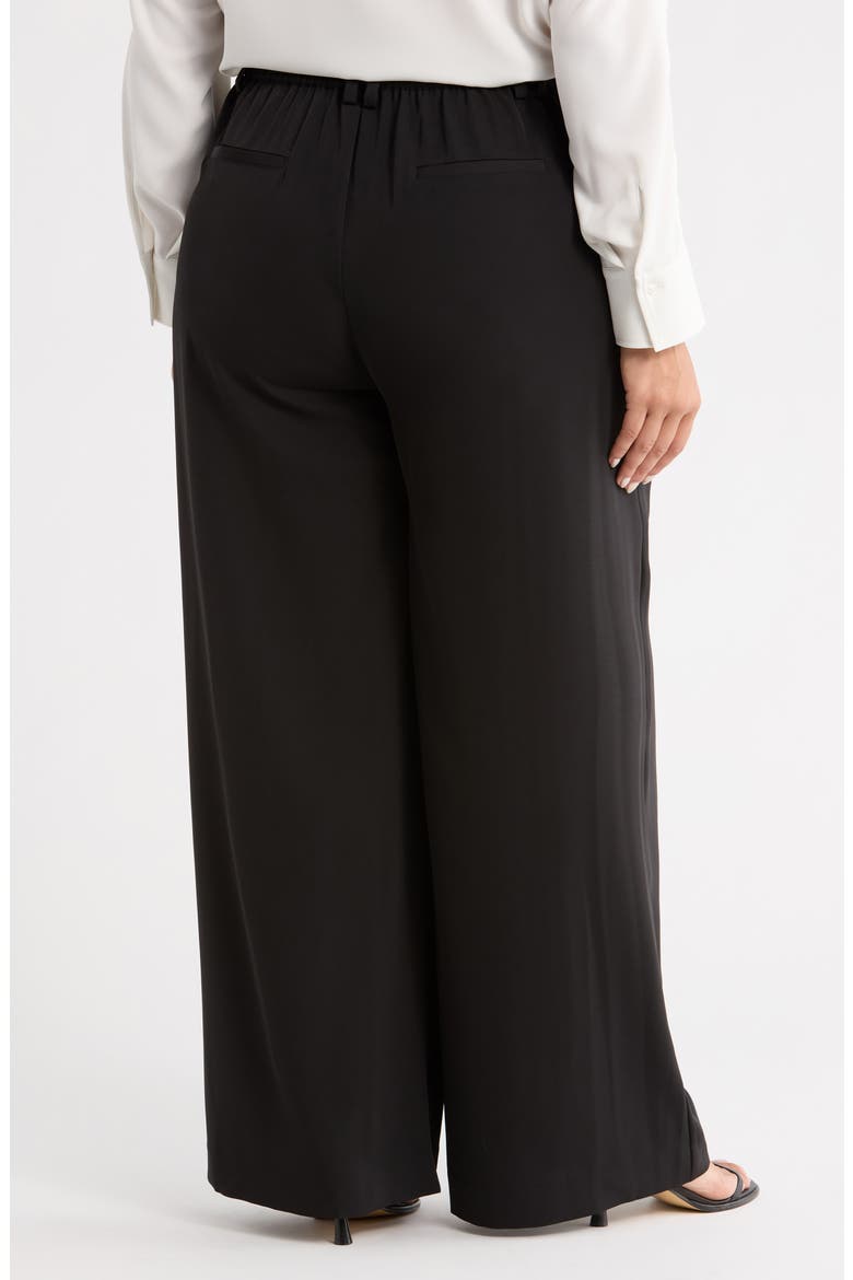 Darcy Pleated High Waist Wide Leg Pants, Alternate, color, BLACK