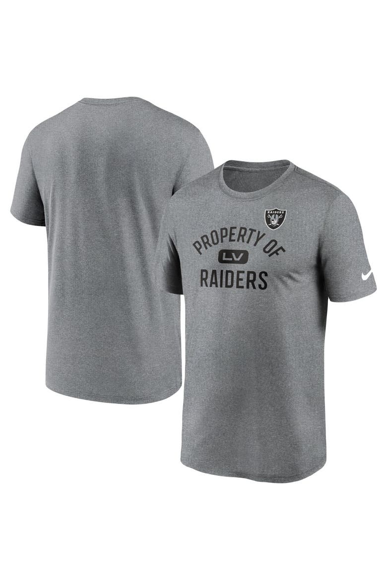 Men's Nike Las Vegas Raiders Heather Charcoal Property Of Legend Performance T-Shirt, Main, color, Heather Charcoal