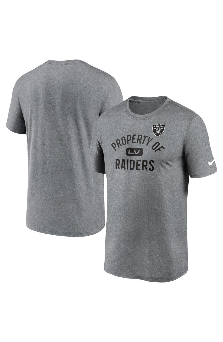 Nike Men's Nike Las Vegas Raiders Heather Charcoal Property Of Legend Performance T-Shirt, Main, color, Heather Charcoal