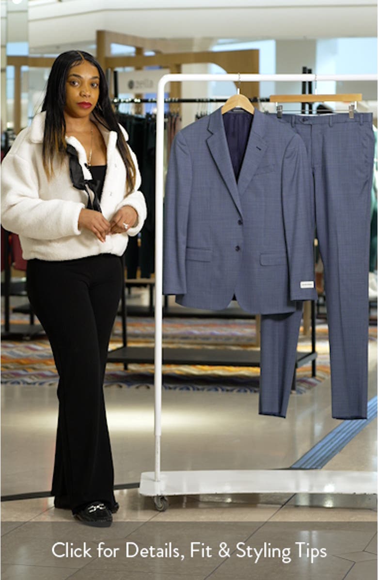 Teal Microcheck Virgin Wool Suit, sales video thumbnail