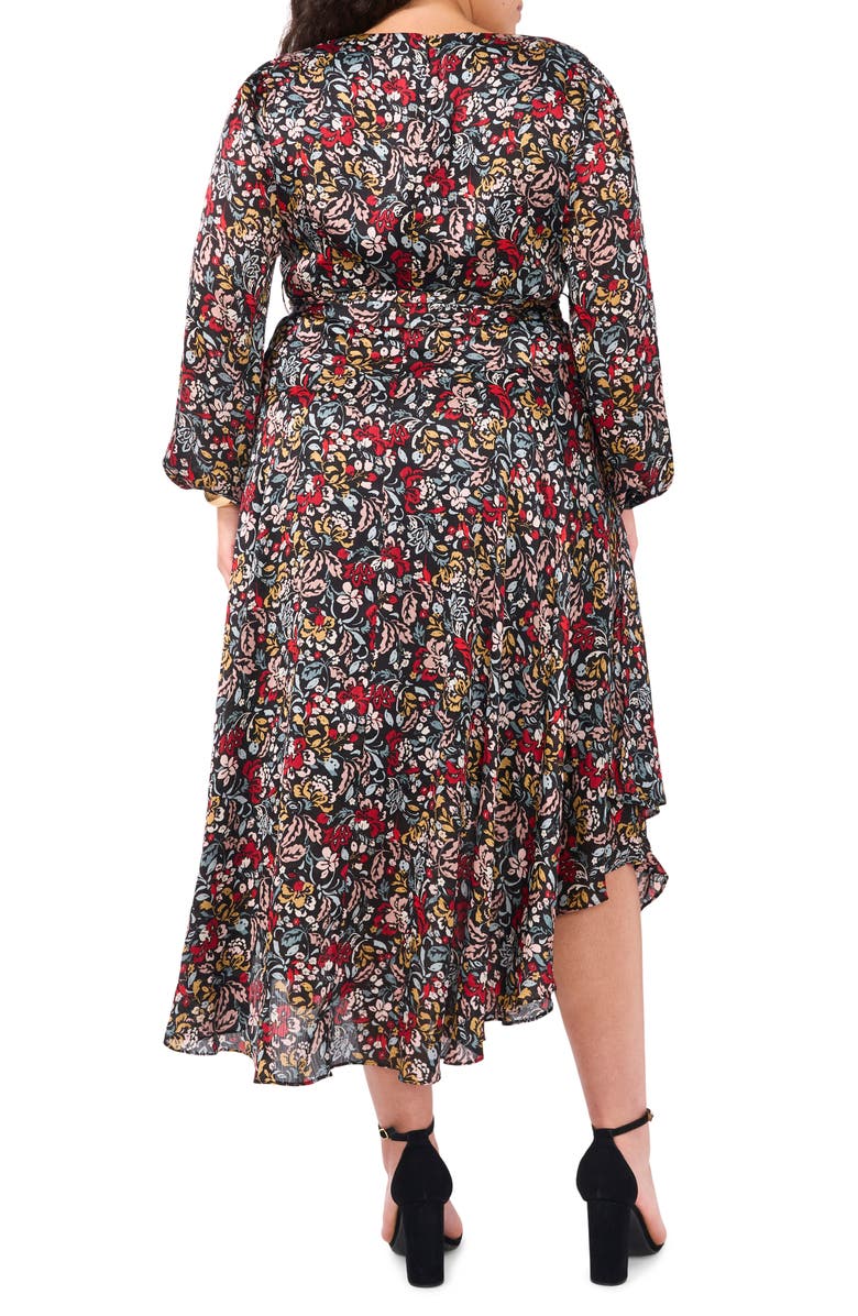 Vince Camuto Floral Long Sleeve Tie Waist Maxi Dress, Alternate, color, 